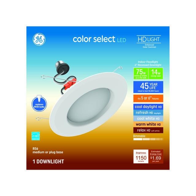 GE Color Select LED 75 Watt Replacement, RS48 (RS6) Indoor Floodlight Bulb (1 Pack)